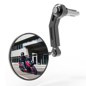 Oxford Premium Aluminium Bar End Mirror LEFT - Universal CNC Alloy 90mm Mirror for 22mm Handlebars