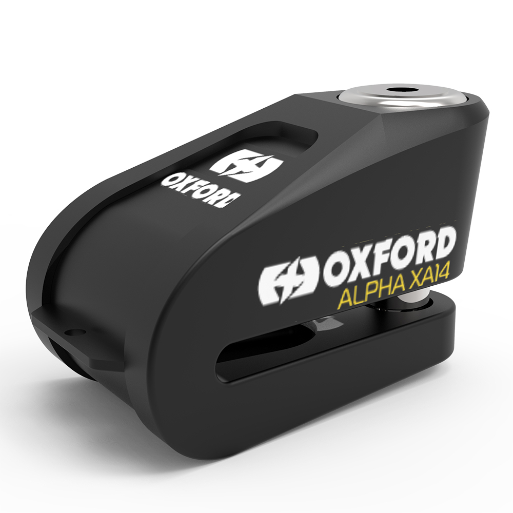 Oxford Alpha XA14 Alarm Disc Lock - 110dB Motion Activated Security - Black