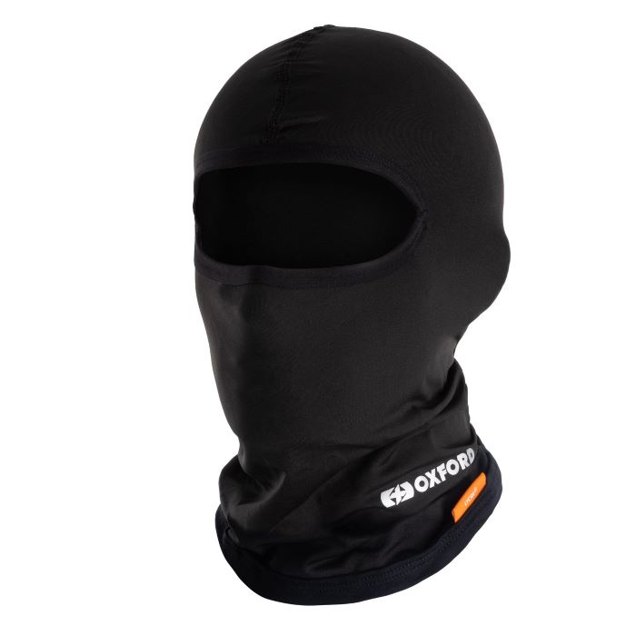 Oxford Lycra Balaclava Black - 4-Way Stretch Motorcycle Face Protection with Flat-Lock Seams