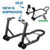 Oxford Black Front Paddock Stand 2.0 - Heavy Duty Motorcycle Workshop Stand with Double Wheels