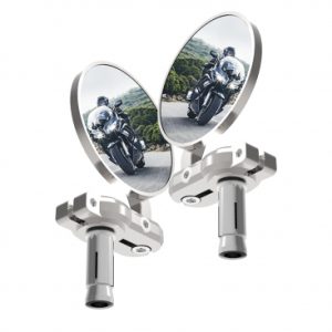 Oxford Bar End Mirrors Silver Anodised Aluminium 68mm - Premium Motorcycle Styling